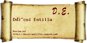 Décsi Estilla névjegykártya